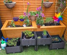 Dark brown plastic raised beds / planters 2 for 40 OR 4 for 70