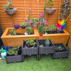 Dark brown plastic raised beds / planters 2 for 40 OR 4 for 70