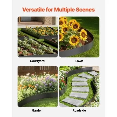 Steel Landscape Edging 4 Packs 40 x 12in Rust-Resistant Pathway Divider