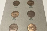 Irish Penny coins 1950- 1968 set in folder Irish 9 Coins