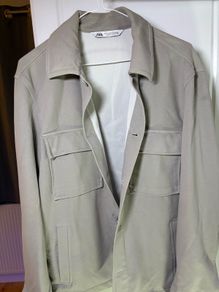 Mens Zara Light Grey Overshirt