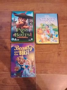 DVD's - The wizard of oz / Puss in boots / Beauty & the beast