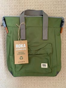 NEW Roka Bantry B Small Sustainable Nylon Backpack - Avocado Green