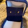 9ct real gold .diamond & garnet drop earrings Image 3