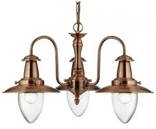 Copper Ceiling Light 3 Arm