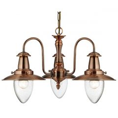 Copper Ceiling Light 3 Arm