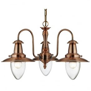 Copper Ceiling Light 3 Arm