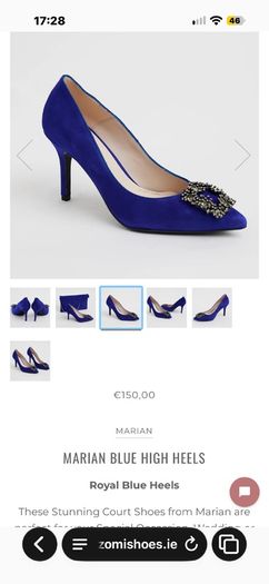 Marian suede blue shoe with buckle