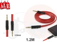 main image for ad 3.5mm Male to Male Stereo Audio Jack AUX Cable for iPhone 5 iPod MP3 120cm Red