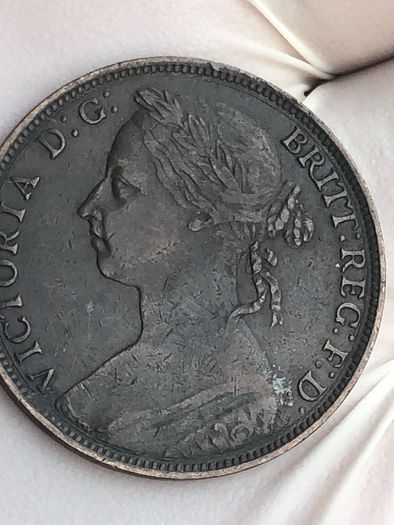 1887 Victoria penny XF standard post included CHEAP