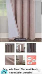 Brand new pair of Harry Corry fully lined Belgravia blush blackout ready made pink eyelet curtains for sale
