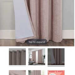 Brand new pair of Harry Corry fully lined Belgravia blush blackout ready made pink eyelet curtains for sale