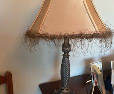 Antique Lamp stands & shades x 2