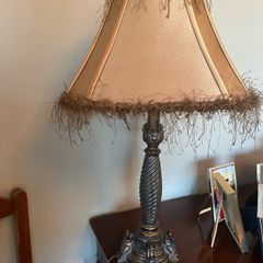 Antique Lamp stands & shades x 2
