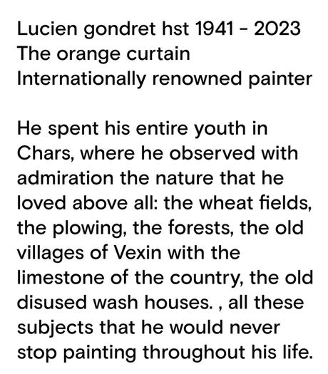 Lucien Gondret 61x 46x 2cm The Orange Curtain