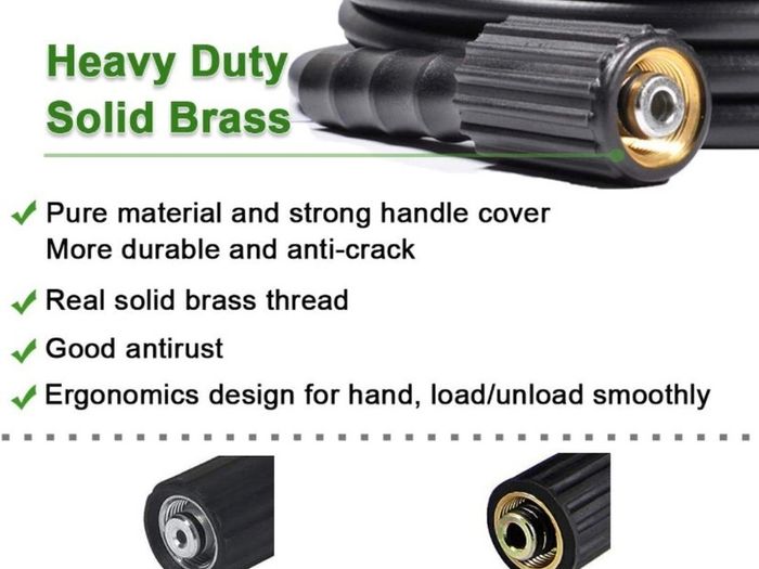 8M Pressure Washer Hose 1/4", 220 Bar/3200 PSI Kink Resistant High Power Washer Hose Replacement with M22 14mm Female Thread (FREE POSTAGE)
