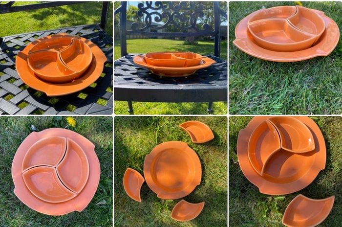 ceramic mid century serving dish set