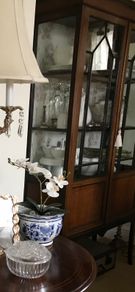 Antique Edwardian Inlaid Display Cabinet/Book Case