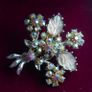 Vintage  1950s Hollycraft Aurora Borealis Rhinestone Floral Spray Brooch Image 3