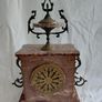 Ornate Antique rose Marble Mantel Clock circa 1900s Working Beautiful Image 3