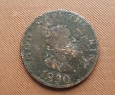1830 Isle of Man McTurk Copper Penny Token 'God Save The King'