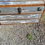 Silver and leather metal trunk Image 2