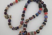 Antique Venetian Style Mix Glass &amp; Old Face Glass Pendant Necklace