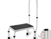 Step Stool with 1 Step, 150kg Load Capacity, 3 Way Height Adjustable with Handle, Steel Step Ladder, Portable Step Stool for Toddlers for Adults, Non-Slip Sturdy Step Ladders for Office
