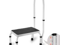 main image for ad Step Stool with 1 Step, 150kg Load Capacity, 3 Way Height Adjustable with Handle, Steel Step Ladder, Portable Step Stool for Toddlers for Adults, Non-Slip Sturdy Step Ladders for Office