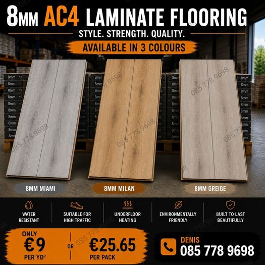 New 8mm Matt Laminated Flooring - Free Delivery