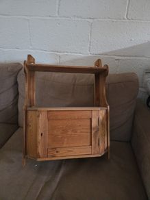 Victorian pine wall-mounted cupboard
