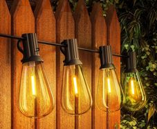 FREE EXPRESS SHIPPING Outdoor String Lights, 120FT ST38 LED Festoon Lights Outdoor, IP44 Waterproof Globe Garden String Lighting with 60+2 Bulbs, 2200K Outside Patio Lights