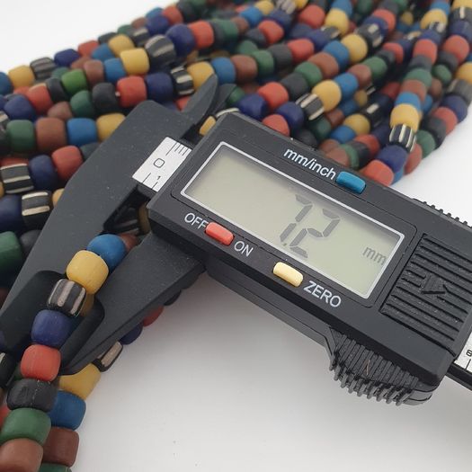 Antique African Style MultiColor Mix 7-8.5mm Glass Beads Necklace Strands