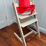 Stokke Tripp Trapp Highchair With Baby Set In Grey and Red Image 4