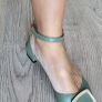 KOUAIDI moss green leather pointed flats with ankle strap - Sz 41 (Fit7UK) - Bnwot Image 10