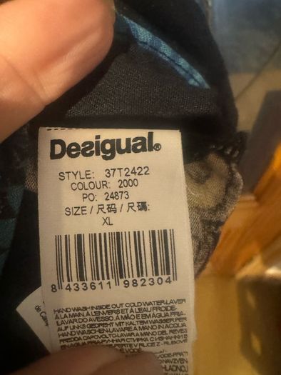Desigual black long sleeve floral glitter dress size XL UK16 EU44 Perfect condition Postage included