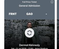 2 x dermot kennedy tickets Saturday front standing - July 11th