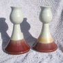 COOL MOUNTAIN POTTERY (Jack O'Pasty, Youghal, County Cork) - a pair of stylish candle holders. PRICE REDUCED Image 2
