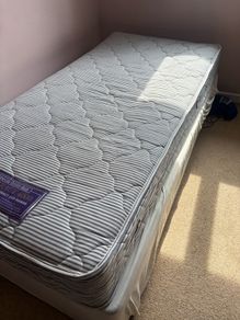 Single bed and mattress