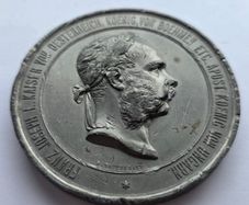 Rare Austria 1873 Franz Joseph I Vienna World Expo Die Trial Strike Uniface Tin Cliche Medal 70mm 220g