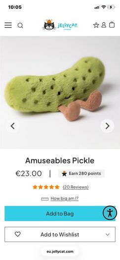 New JELLYCAT Amuseables Pickle