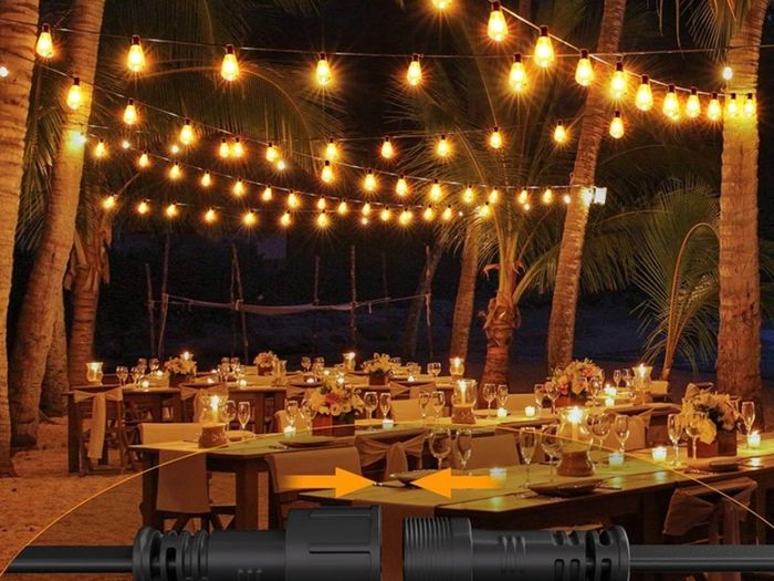 Festoon Lights Outdoor 60FT, String Lights Mains Powered Waterproof with 31Pcs ST38 Plastic LED Bulbs, 2200K Warm White Garden Patio String Lights for Party Decor Wedding (FREE POSTAGE)