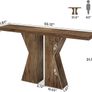 Wooden Console Table, 140 cm, Console Table Behind Sofa Table, Narrow Image 2