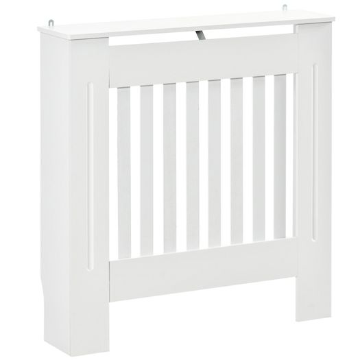 Freestanding Radiator Cover, Vertical Slatted MDF Slim Protective Cabinet Shelving for Radiator, 78L x 19W x 81H