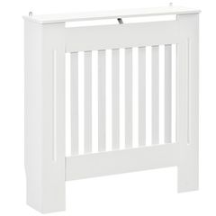 Freestanding Radiator Cover, Vertical Slatted MDF Slim Protective Cabinet Shelving for Radiator, 78L x 19W x 81H