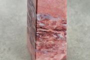 Onyx Obelisk Marble Stone Tower Point .Paperweight Pyramid Pink Gray 16 CM.Tallx4.8 4.8 cm.