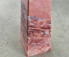 Onyx Obelisk Marble Stone Tower Point .Paperweight Pyramid Pink Gray 16 CM.Tallx4.8 4.8 cm.