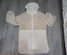 cream sherpa fleece hooded jacket