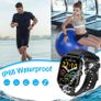 Nerunsa P66D Unisex Smartwatch, 1.85 Inch Touchscreen IP68 Waterproof Fitness Image 4
