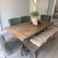 Diamond Furniture Horsen Dining Set Table, Bench & 4 Chairs